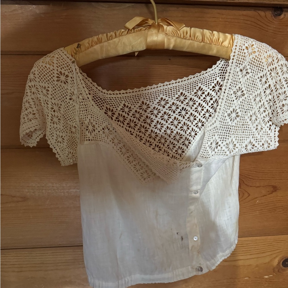 Elegant Cream Lace Women's Top-Corset Cover over 100 years old!